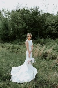 bride wedding gown outside photo