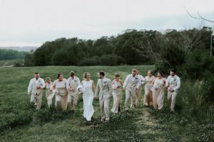 wedding party at Tennessee country chic wedding venue