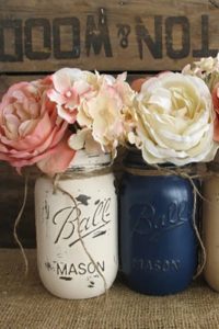 painted mason jars wedding decoration
